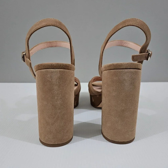 Kate Spade Delphi Platform Sandal Block Heel Shoe Roasted Almond Womens Size 10 - Picture 7 of 12